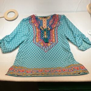 Women's Multicolor Bohemian Top size M 0624